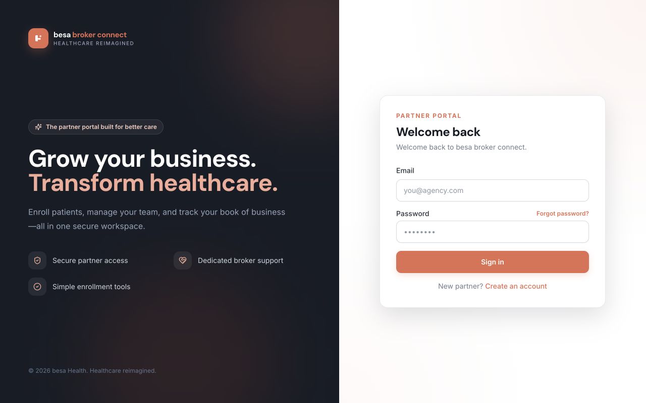 Broker Portal sign-in page
